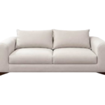 LUXURY SCULPTURAL PLUSH SOFA (DARK WALNUT ACCENT)