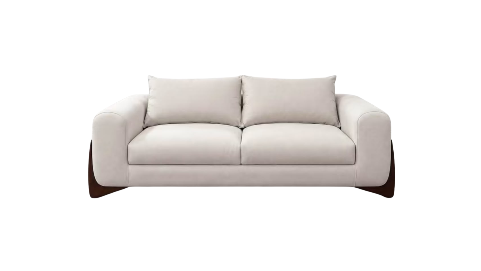 27 LUXURY SCULPTURAL PLUSH SOFA (DARK WALNUT ACCENT) - Image 1