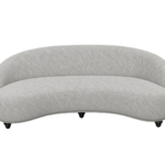 Neo-Classic Curved Bouclé Sofa