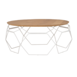 GEOMETRIC OPEN-FRAME COFFEE TABLE (LIGHT WALNUT)