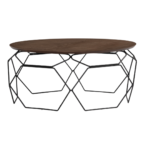 GEOMETRIC OPEN-FRAME COFFEE TABLE (DARK WALNUT)
