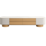 LUXURY FAUX-MARBLE CURVED TV CONSOLE