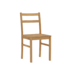 SOLID NATURAL OAK LADDER-BACK WOODEN DINING CHAIR