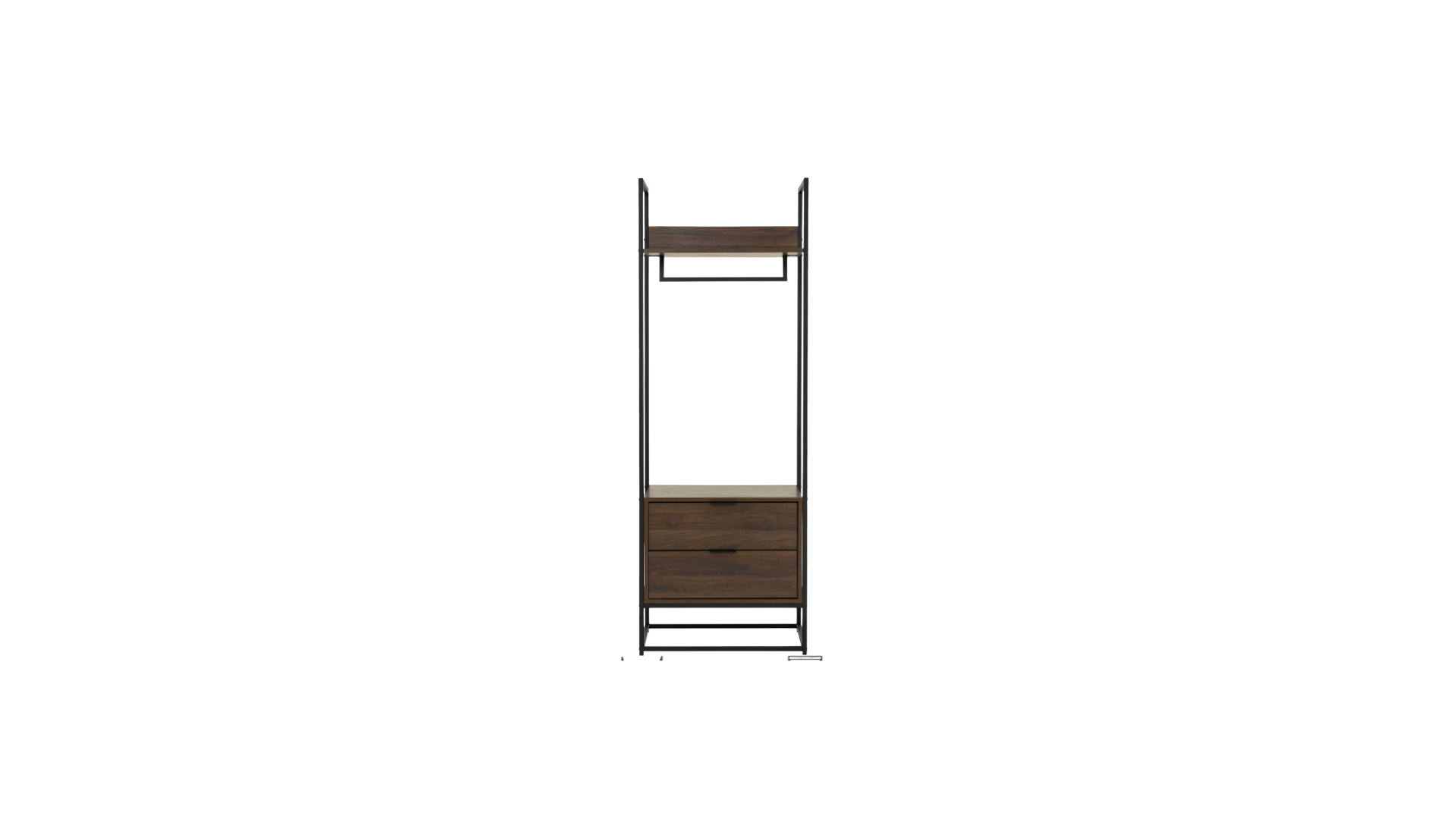 11 MODERN INDUSTRIAL OPEN-FRAME WARDROBE WITH DRAWER - Image 1