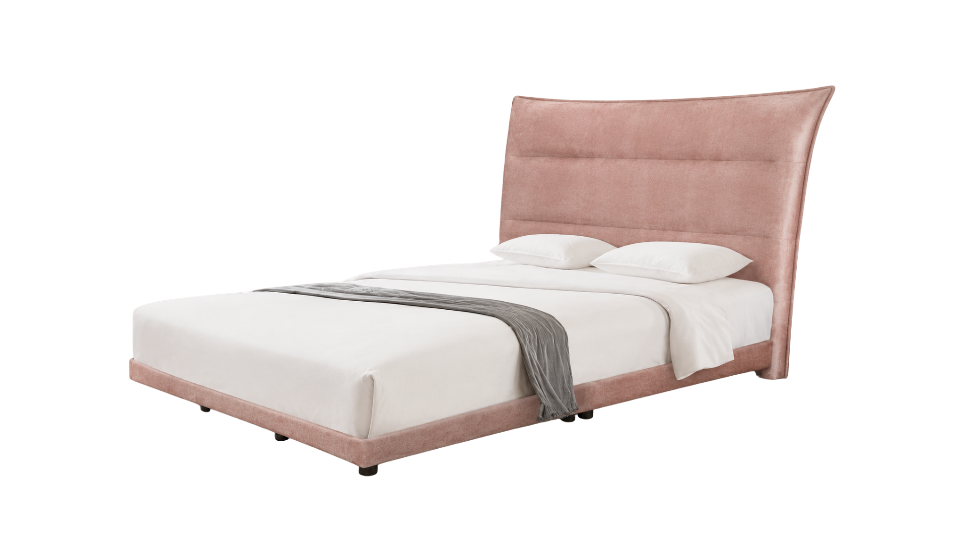 12 CONTEMPORARY WINGED-BACK CHANNEL BEDFRAME - Image 1