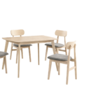 LIGHT ASH JAPANDI MINIMALIST DINING SET