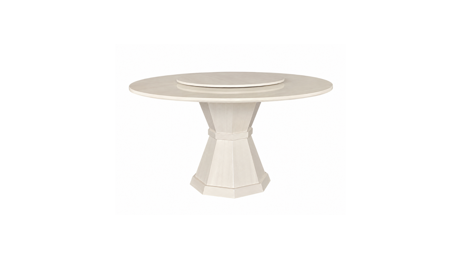 14 SCULPTURAL HOURGLASS ROUND DINING TABLE WITH ROTATING TRAY - Image 1