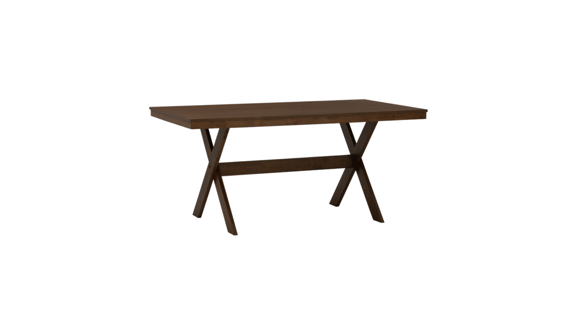 17 DARK WALNUT X-BASE TRESTLE DINING TABLE - Image 1