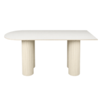 CURVED D-SHAPE TABLE WITH FLUTED COLUMN PEDESTALS