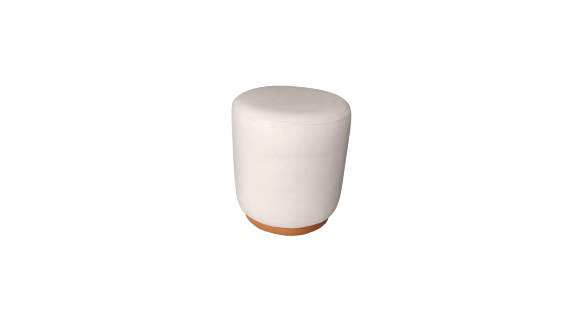 2 MINIMALIST CREAM UPHOLSTERED CYLINDER OTTOMAN STOOL - Image 1