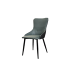 SLEEK SLATE GREY FLUTED LEATHERETTE DINING CHAIR