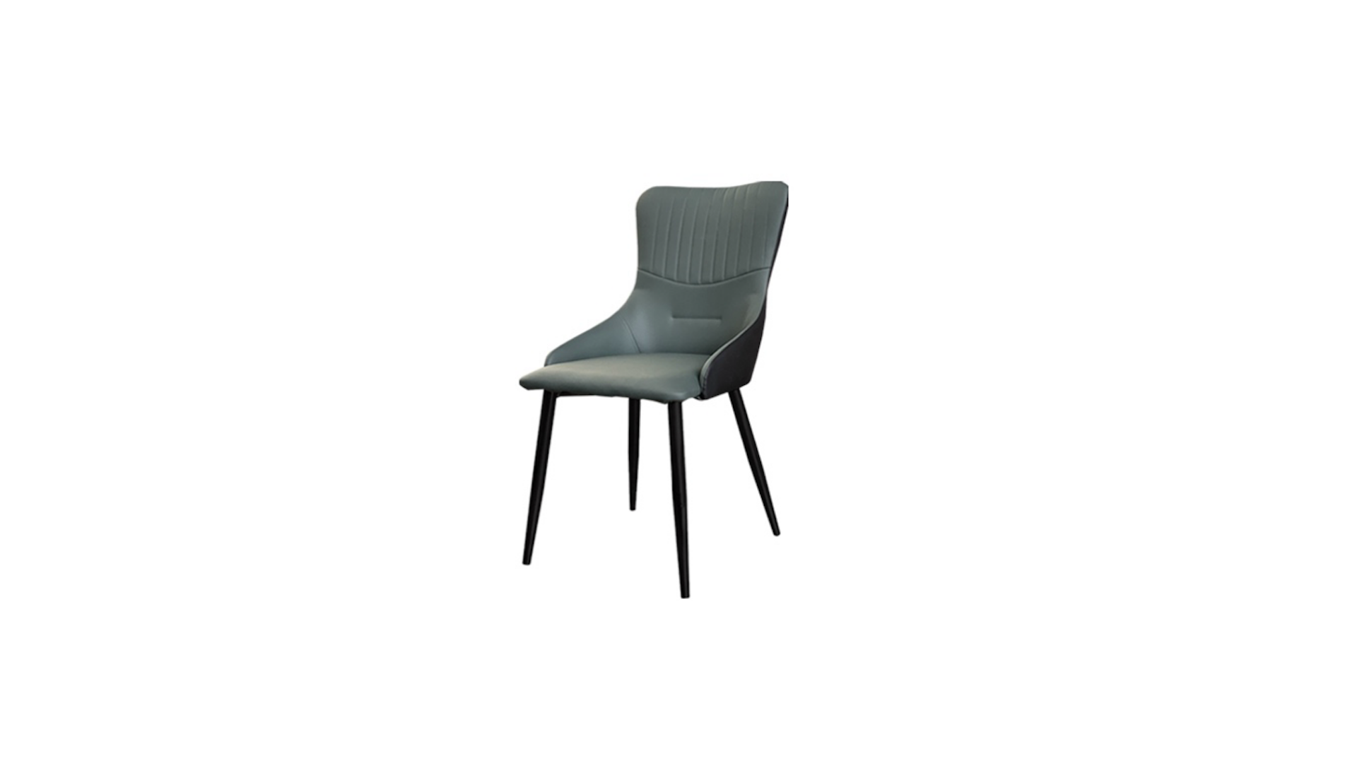 2 SLEEK SLATE GREY FLUTED LEATHERETTE DINING CHAIR - Image 1