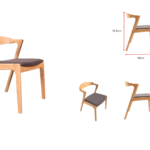 MID-CENTURY MODERN Z-FRAME LIGHT WALNUT DINING CHAIR