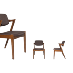 MID-CENTURY MODERN Z-FRAME WALNUT DINING CHAIR