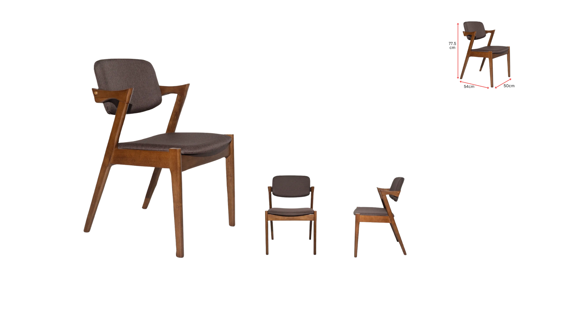 22 MID-CENTURY MODERN Z-FRAME WALNUT DINING CHAIR - Image 1