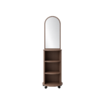 MOBILE REVOLVING OPEN-SHELF DRESSING TOWER WITH ARCHED MIRROR