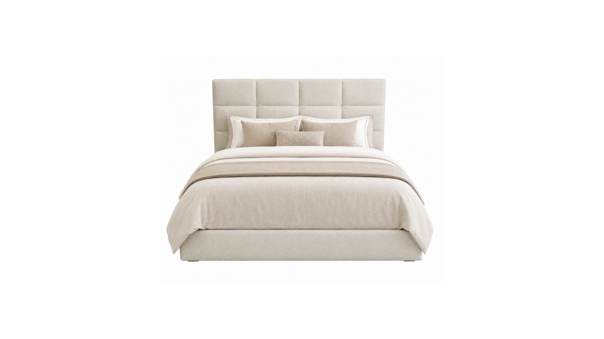 3 MODERN UPHOLSTERED GRID-TUFTED BED FRAME - Image 1