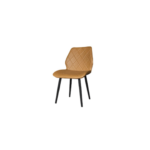 MODERN COGNAC CARAMEL LEATHERETTE DIAMOND-QUILTED CHAIR