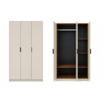 THREE-DOOR MODERN TWO-TONE WARDROBE IN CREAM & ESPRESSO