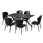 EXCLUSIVE BLACK SLATE 6 SEATER DINING SET