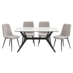 MINIMALIST CHEVRON-STITCHED DINING SET