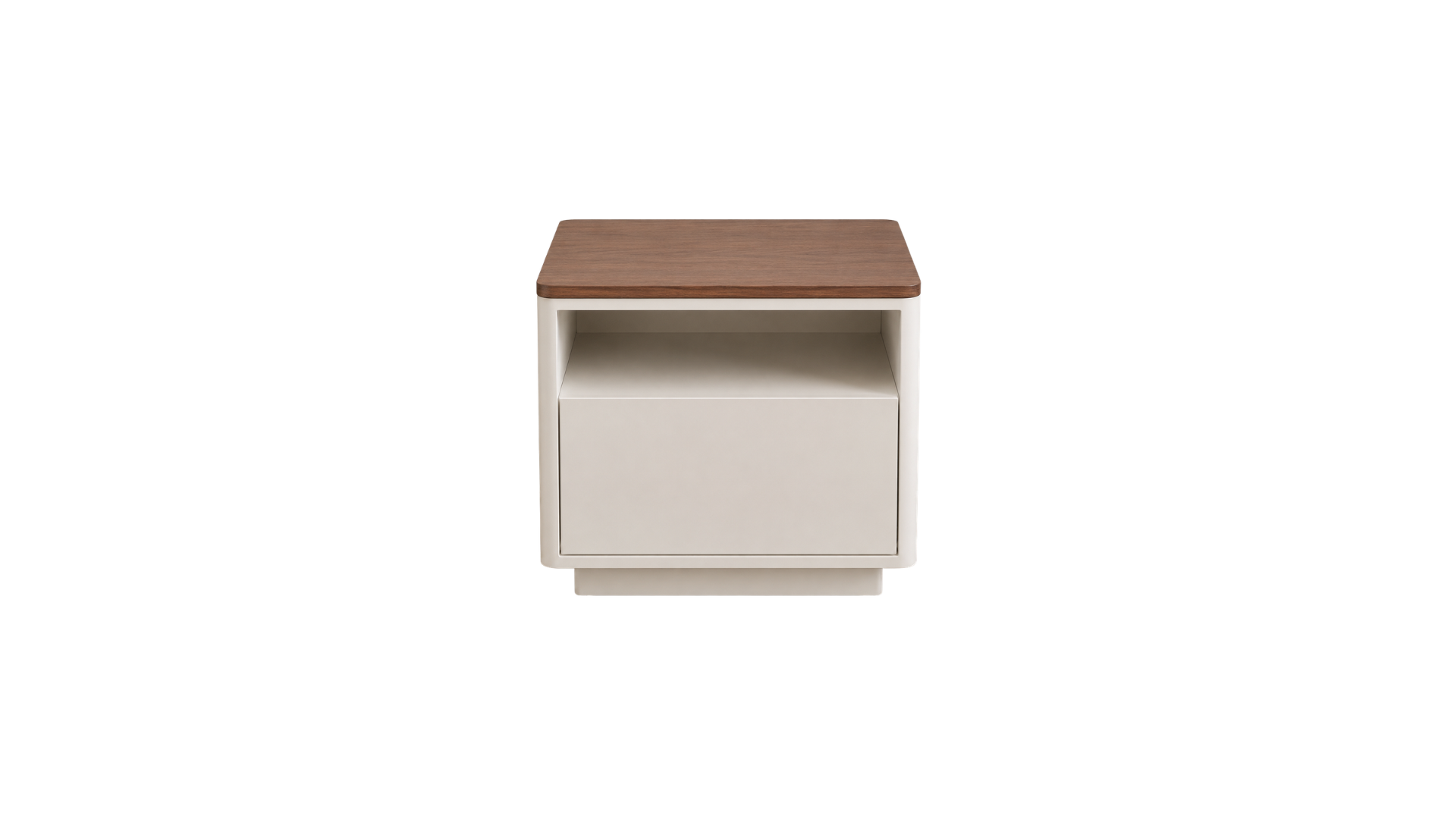 5 TWO-TONE WOOD TOP SIDE TABLE WITH OPEN SHELF & DRAWER - Image 1