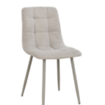 MODERN LIGHT BEIGE GRID-TUFTED UPHOLSTERED DINING CHAIR